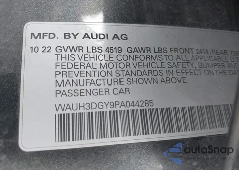 2023 Audi S3 Premium Plus Tfsi Quattro S Tronic z USA, uszkodzony, nr VIN WAUH3DGY9PA044285